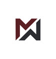 initial letter mn or nm logo design template vector image