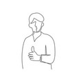 like one line drawing on white background vector image vector image