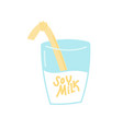 soy milk hand drawn lettering vector image