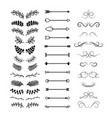 various floral decorative text dividers set vector image vector image