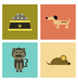 assembly flat icons pets and accessories vector image vector image