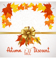 autumn fall discount on white vector image vector image