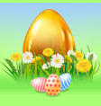 easter gold egg banner template golden shine vector image vector image