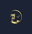 palm beach sunset tropic logo vector image
