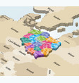 poland isometric map with administrative vector image