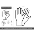 protective gloves line icon vector image