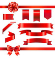 red bow with ribbons set vector image