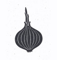 silhouette bulb onion with sprout vector image vector image