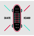 skateboard deck with sneakers lace skaters shoes vector image vector image