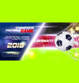 soccer or football wide banner flyer with 3d vector image