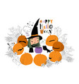 halloween witch cooks a magic potion in a cauldron vector image vector image