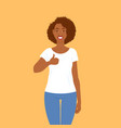 pretty young adult black woman in casual clothes vector image vector image