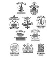 mexican food cuisine restaurant icons set vector image