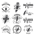 second set of vintage barber shop emblems vector image