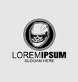 vintage style skull helmet logo icon vector image