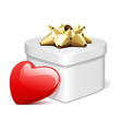 white heart gift with present vector image vector image