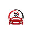 car and a circle logo template vector image