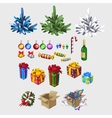 different color christmas tree and decorations vector image