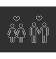 gay pairs in love thin line icons vector image vector image