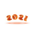 happy new year 2021 text design salmon style vector image vector image