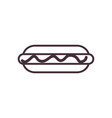 isolated hot dog food line style icon vector image