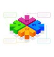isometric arrows with flowchart workflow vector image