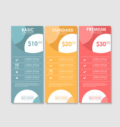Set offer tariffs ui ux banner for web app Vector Image