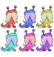 six monsters with beards vector image vector image