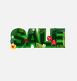 summer sale design with tropical leaves on light vector image vector image