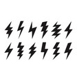 thunder lightning web icons isolated bolt shapes vector image