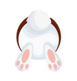 cute rabbit back in hole happy easter character vector image vector image