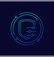 security settings icon with shield linear design vector image vector image