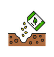seed sowing plant growth agriculture line icon vector image
