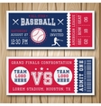 baseball blue red tickets vector image vector image
