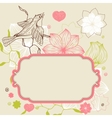 birds flower and hearts concept vector image