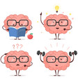 brain cartoon set vector image