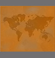 brown world map grunge old background textur vector image vector image