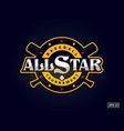 modern professional emblem all star for baseball vector image vector image