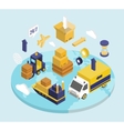 logistics isometric set vector image