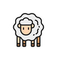 lamb sheep flat color icon isolated on white vector image