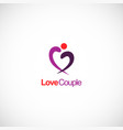 love couple abstract heart logo vector image vector image