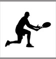 men playing tennis silhouettes vector image vector image
