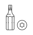 torx drive screwdriver bit line icon vector image