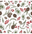 christmas tree branches seamless patterncone vector image vector image