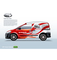 commercial vehicle-van template with logo and red vector image vector image
