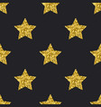 gold glitter stars seamless pattern black vector image