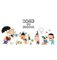 happy cartoon children and animals back to school vector image
