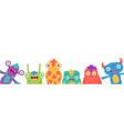 cartoon monsters background halloween vector image vector image