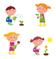 gardening children collection vector image