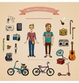 hipster infographic concept vector image